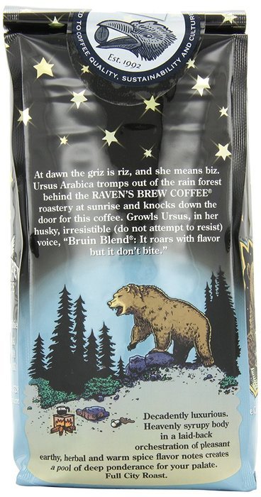 Raven's Brew Whole Bean Ebony Pearls, 12-Ounce Bags (Pack of 2)