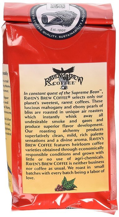 Raven's Brew Whole Bean Ebony Pearls, 12-Ounce Bags (Pack of 2) N2
