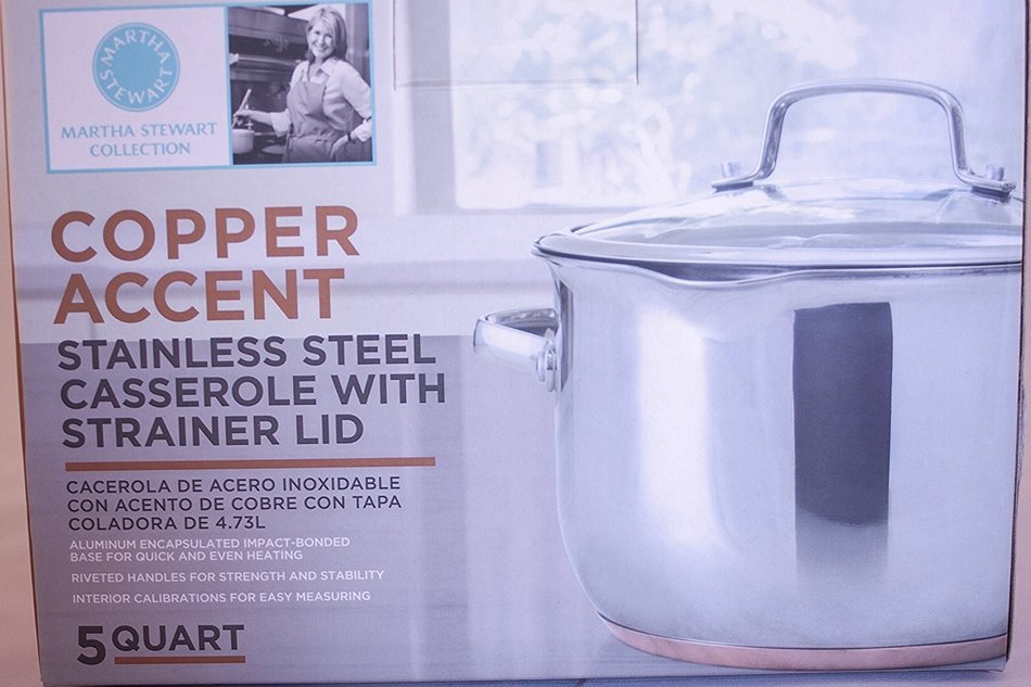 Martha Stewart Collection Copper Accent 5 Qt. Covered Casserole