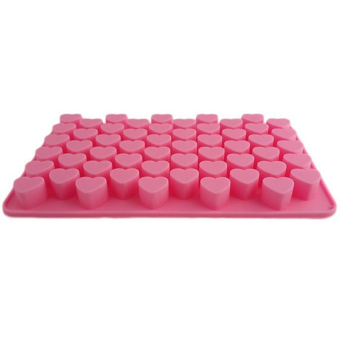 Fanhesheng 55 Mini Heart Shape Silicone Ice Cube / Chocolate Mold Pink