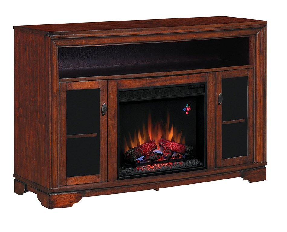 ClassicFlame 23MM070-C244 Palisades TV Stand for TVs up to 60", Empire Cherry (Electric Fireplace sold separately)