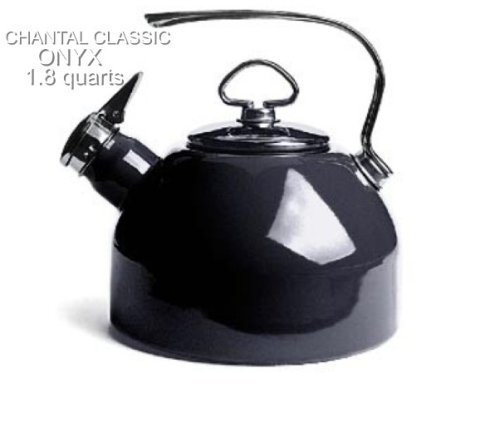 Chantal Onyx Teakettle with Hohner Harmonica Whistle (1.8 Qts) Onyx (Black Metallic)