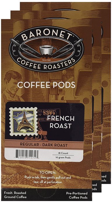 Baronet Coffee French Roast Coffee Pods, 54 Count N2