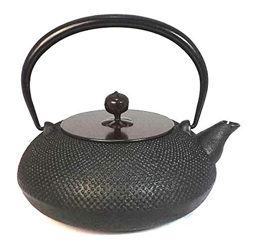 Naubu Iron Kettle Tetsubin Hiramaru Hail Copper Lid Black 1.2L（japan import）