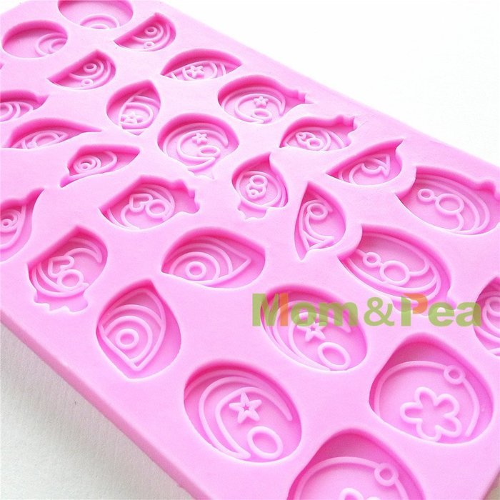 Mom&pea 0647 Cartoon Eyes Shaped Silicone Mould for Fondant Cake Sugar Paste Cake Decoration 3d Cake Toppers Mold... N4