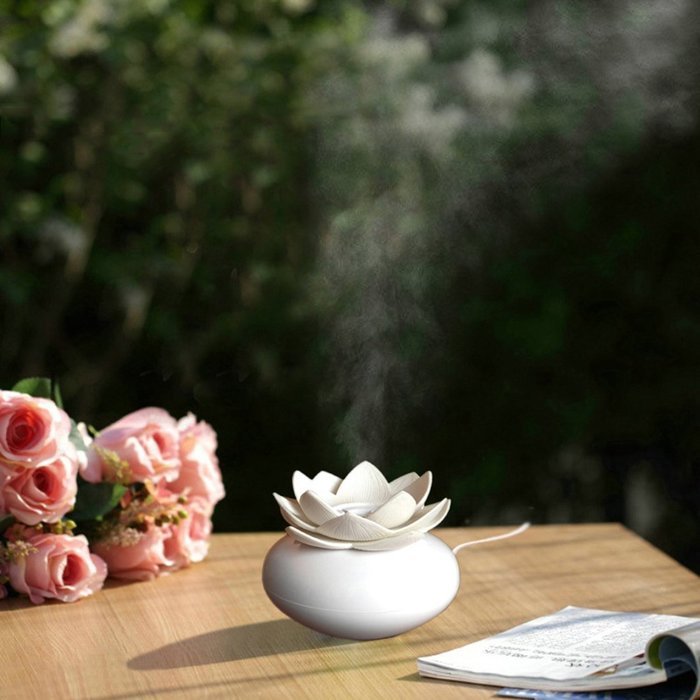 YJY 100mL Lotus Aromatherapy Essential Oil Diffuser - USB Silent Ultrasonic Waterless Auto Shut-off Air Humidifier... N2