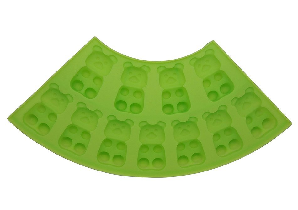 Set of 2 Silicone Fan Bear Shape Cookie Mold (Yellow) N5