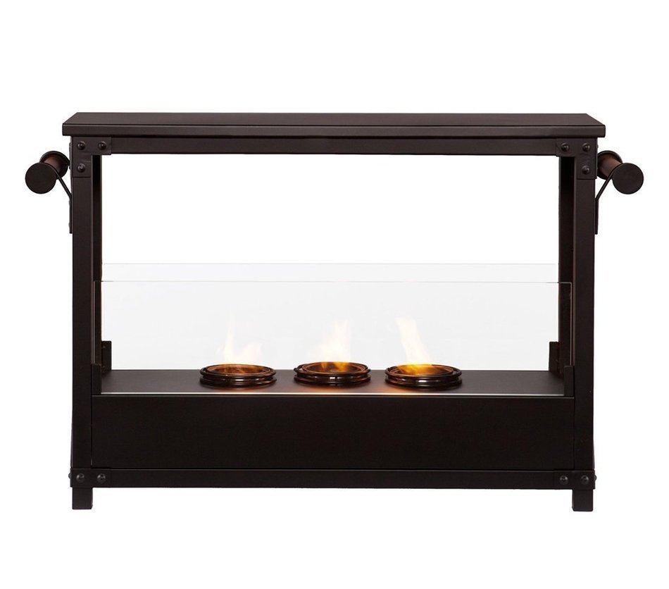 Southern Enterprises Layton Portable Indoor-Outdoor Fireplace in Black