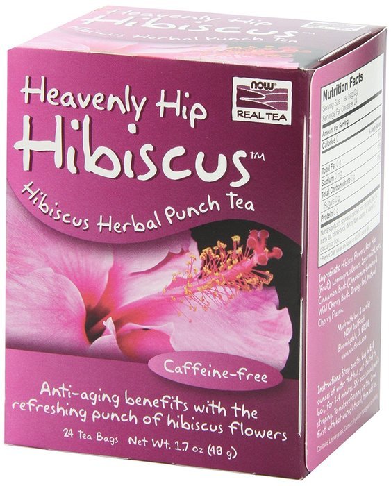 Now Foods Tea Bags, Heavenly Hip Hibiscus, 24 Count, 1.7 oz N43