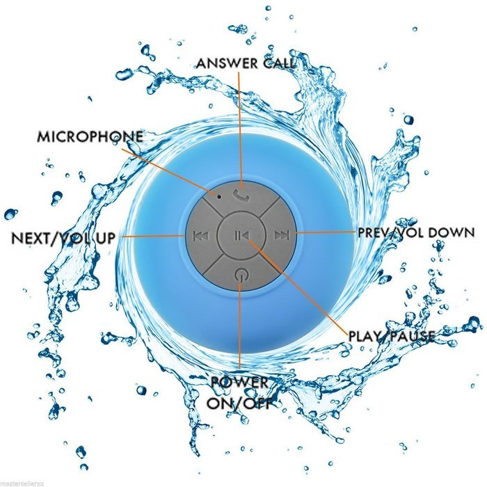 Amazing She-Water Resistant Bluetooth 3.0 Shower Speaker with Dedicated Suction Cup for Showers Bathroom Pool...