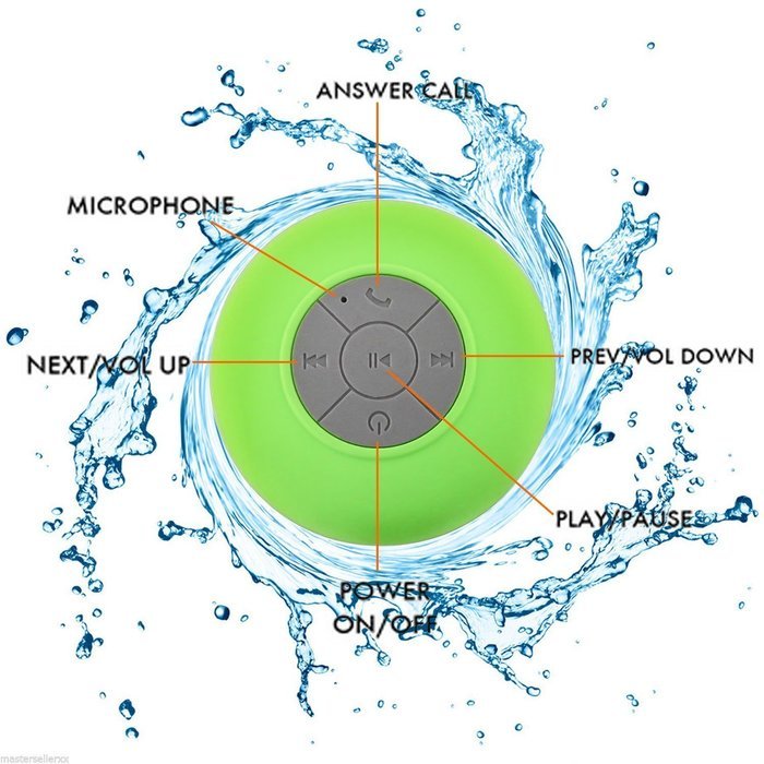 Amazing She-Water Resistant Bluetooth 3.0 Shower Speaker with Dedicated Suction Cup for Showers Bathroom Pool... N3