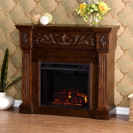 Jordan Electric Fireplace with 6' Cord , Espresso