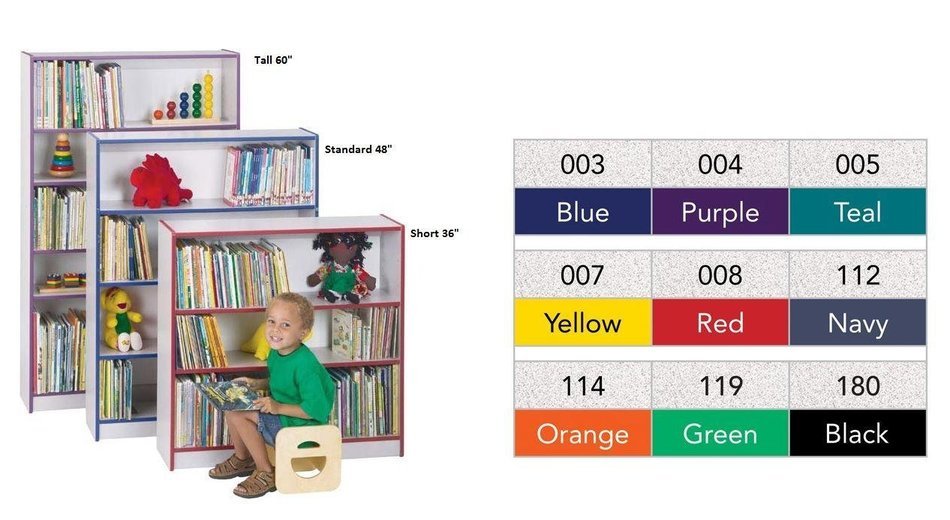 Rainbow Accents Bookcase Assembled Black/Tall 60"