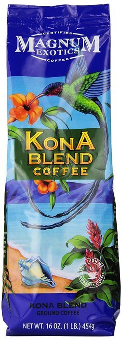 Magnum Exotics Kona Blend Coffee, Ground, 16 Ounce