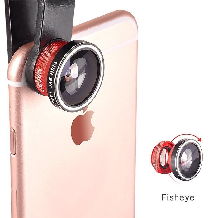 3 In 1 Universal Phone Camera Lens Kit with 0.4X Super Wide Angle Lens, 180 Degree Fish Eye Lens and 10X Macro... N4
