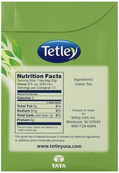Tetley Steamed Green Tea, 72 Count (Pack of 6) N4