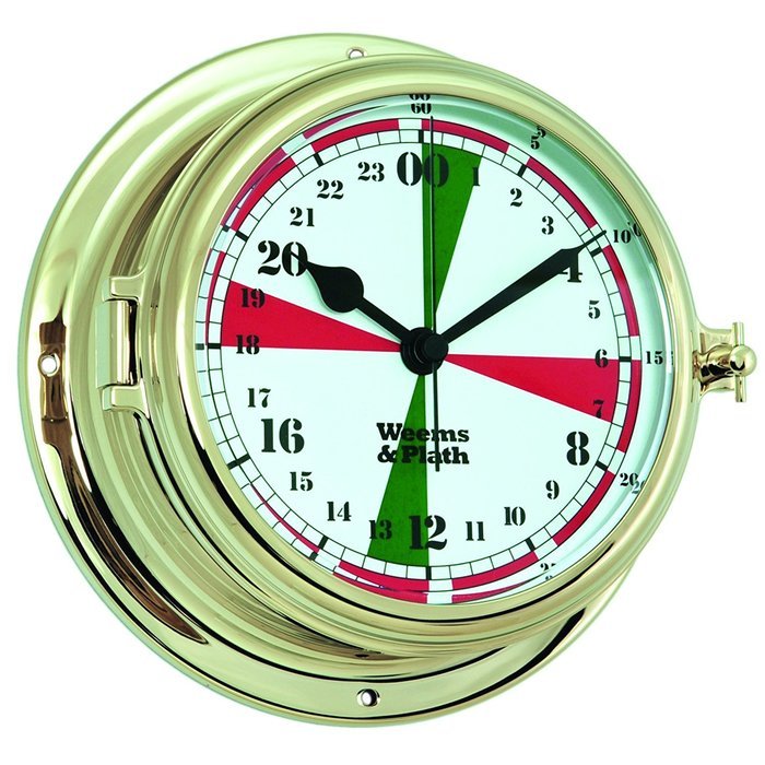 Weems and Plath Endurance II 135 Radio Room Quartz Clock with Military Time, Brass