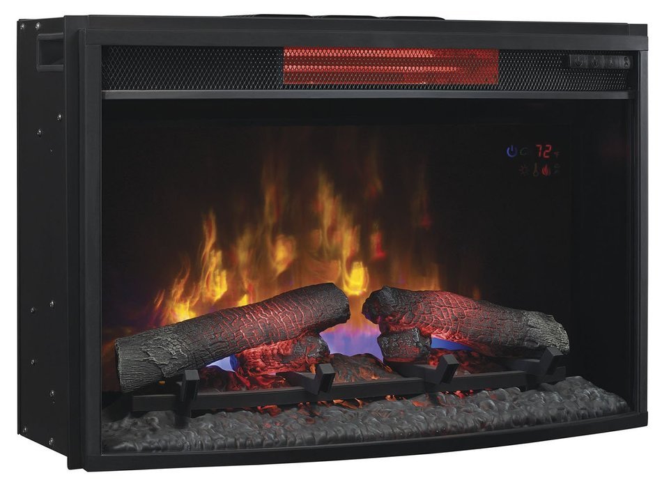 ClassicFlame 25II310GRA 25" Curved Infrared Quartz Fireplace Insert with Safer Plug