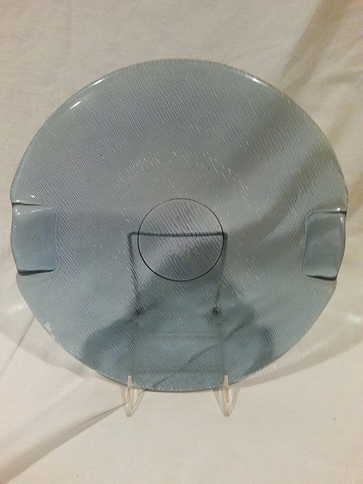 Blue Tint Glass Round Serving Platter 12 Inch Round Serving Platter Cake Plate