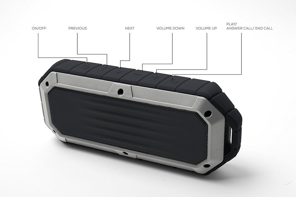 iJoy Beach Bomb IP66 Waterproof Shockproof Portable Bluetooth Speaker With built in Mic Aux-In and 2,000mAh Battery... N11