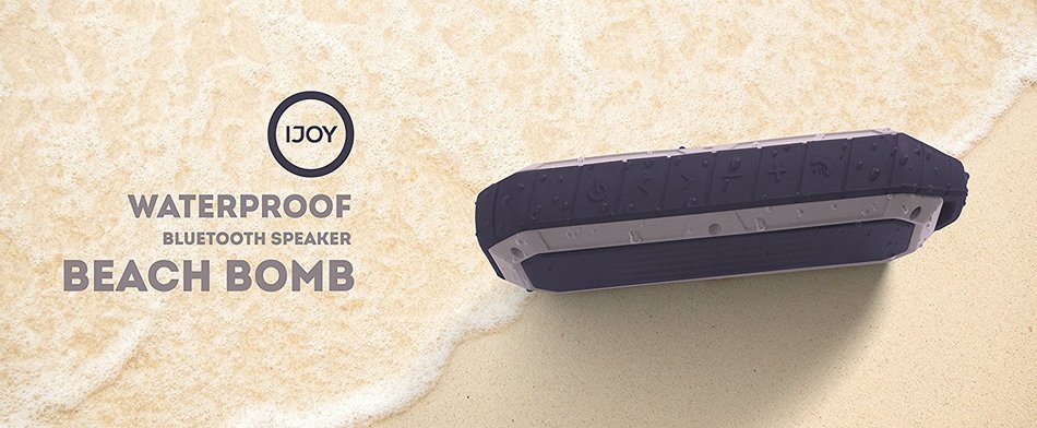 iJoy Beach Bomb IP66 Waterproof Shockproof Portable Bluetooth Speaker With built in Mic Aux-In and 2,000mAh Battery... N12