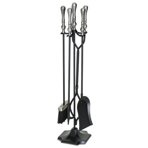 Napa Forge 19036 Black 5 Piece Kentfield Fireplace Tool Set with Pewter Handles