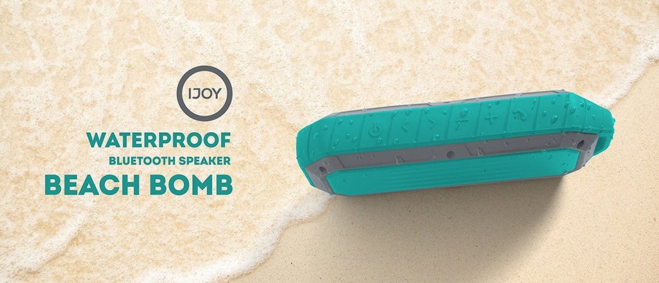 iJoy Beach Bomb IP66 Waterproof Shockproof Portable Bluetooth Speaker With built in Mic Aux-In and 2,000mAh Battery... N16