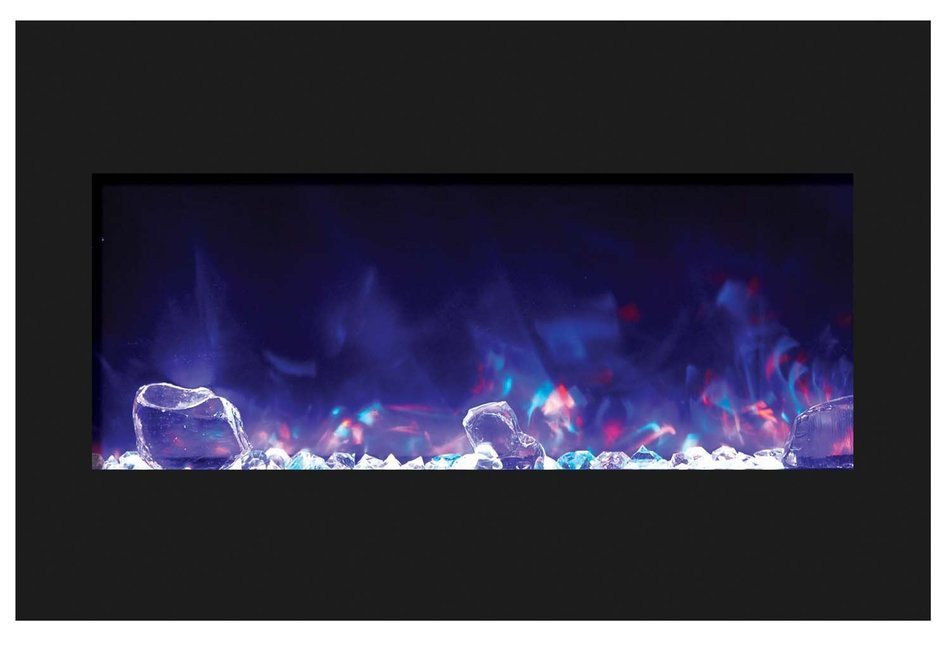 Amantii ZECL-26-2923-BG Zero Clearance Series Built-In Electric Fireplace with Ice Media Kit, 26 Inch N3