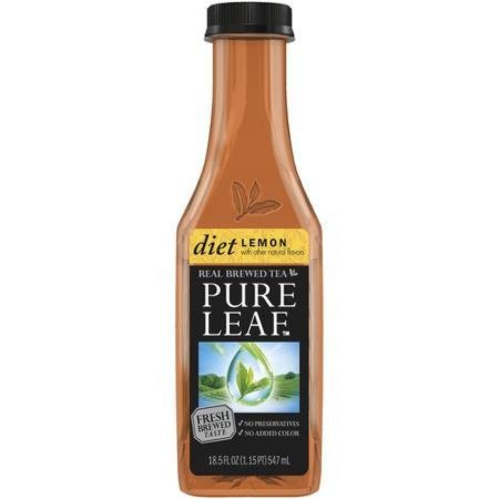 Lipton Pure Leaf Diet Lemon Real Brewed Tea, 18.5 Fl Oz (Pack of 12)