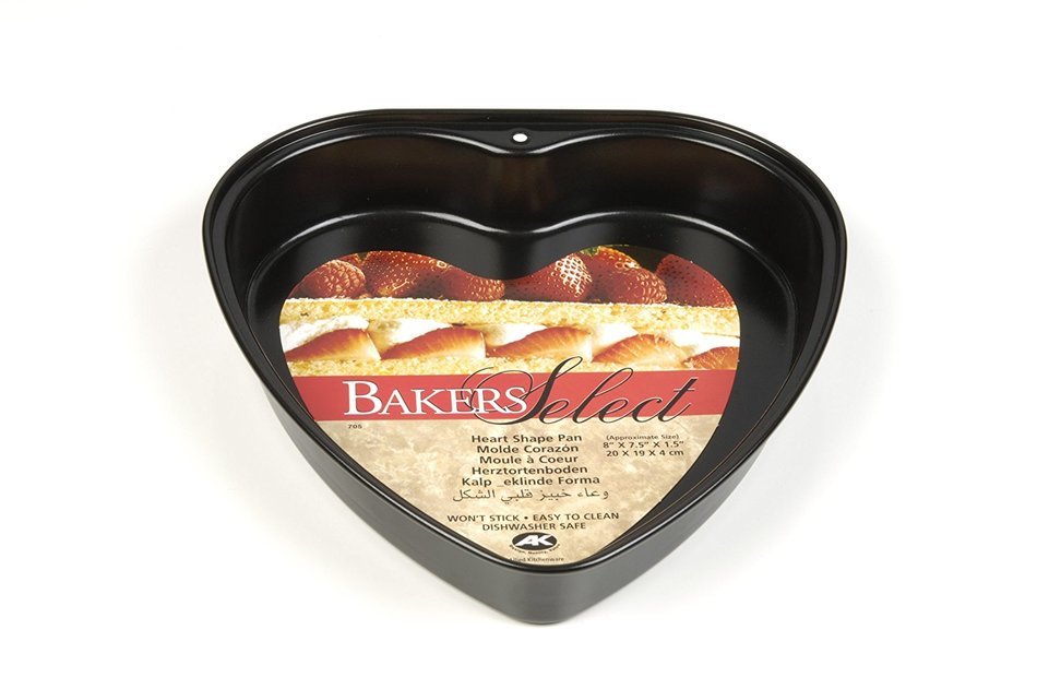 Bakers Select Nonstick Heart Shaped Pan, 8*7.5*1.5 Inch N2