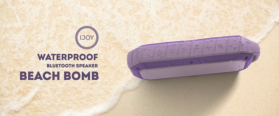 iJoy Beach Bomb IP66 Waterproof Shockproof Portable Bluetooth Speaker With built in Mic Aux-In and 2,000mAh Battery... N20