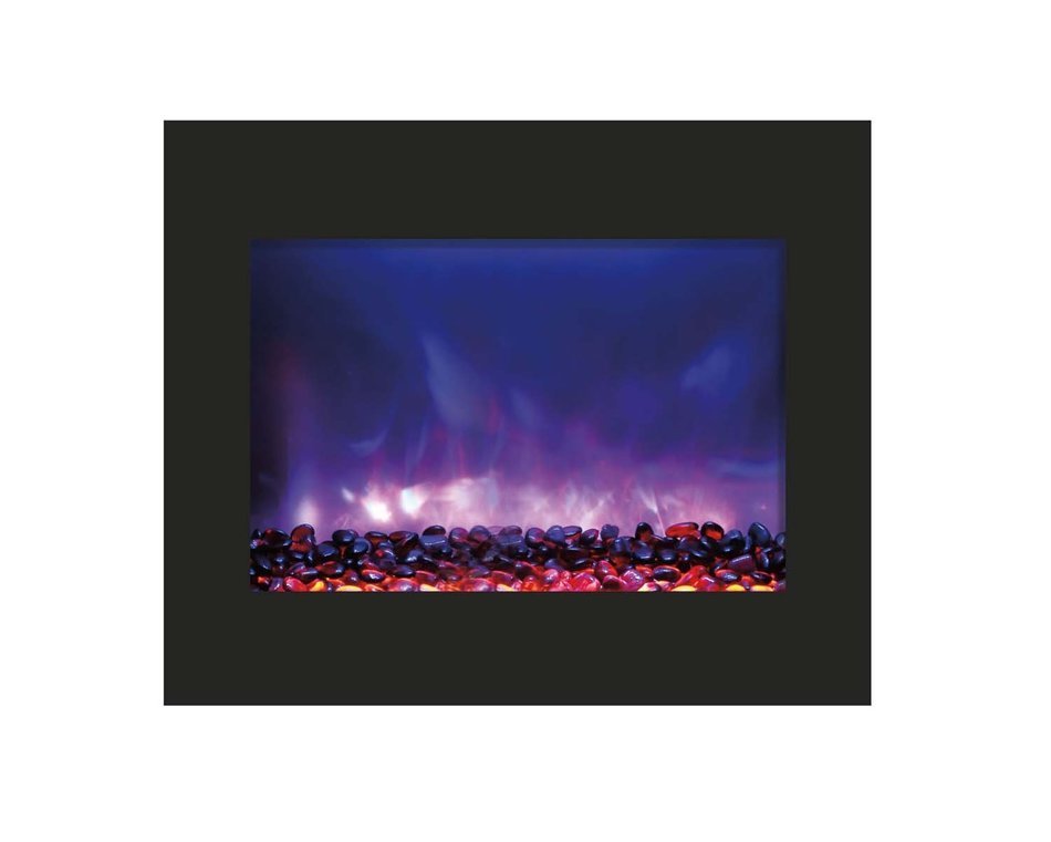 Amantii ZECL-26-2923-BG Zero Clearance Series Built-In Electric Fireplace with Ice Media Kit, 26 Inch N5