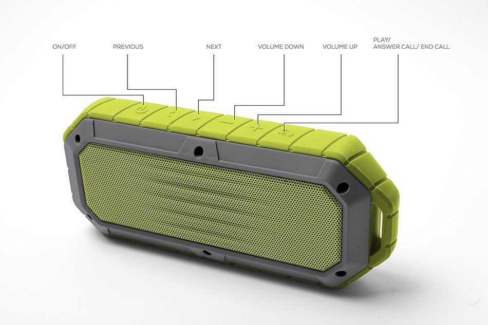 iJoy Beach Bomb IP66 Waterproof Shockproof Portable Bluetooth Speaker With built in Mic Aux-In and 2,000mAh Battery... N21