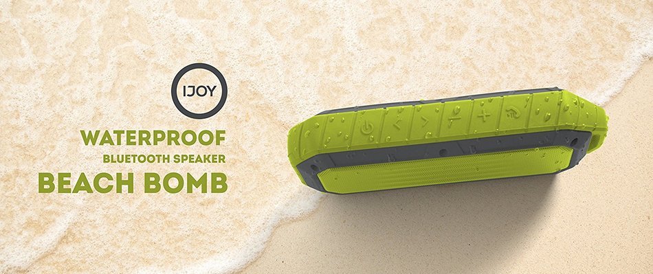 iJoy Beach Bomb IP66 Waterproof Shockproof Portable Bluetooth Speaker With built in Mic Aux-In and 2,000mAh Battery... N22