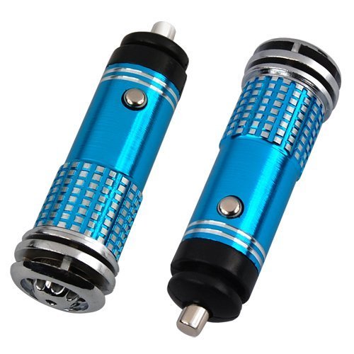 Water & Wood Mini Auto Car Fresh Air Purifier/Ionizer Oxygen Bar, 12V, Blue