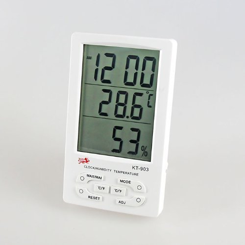 H:oter Large LED Display Digital Hygro- Thermometer With Min/ Max And Clock N4
