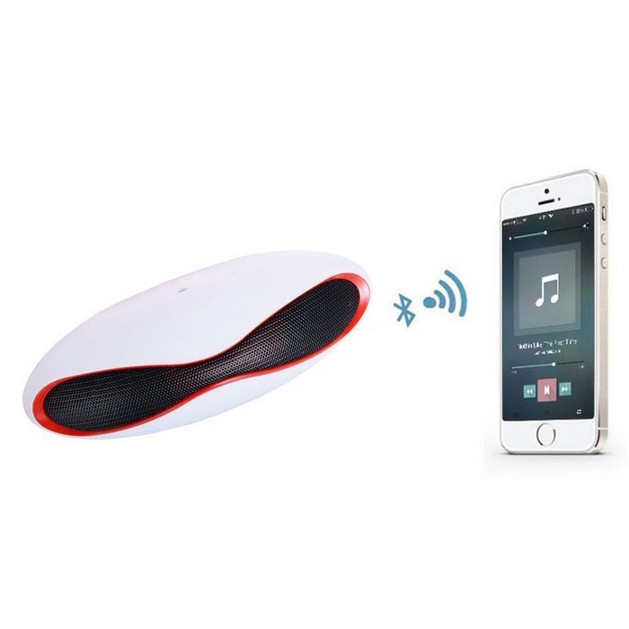 Mini Rugby Shape Wireless Bluetooth Speaker Support USB Drive/TF Card/Hands-free Call (White)