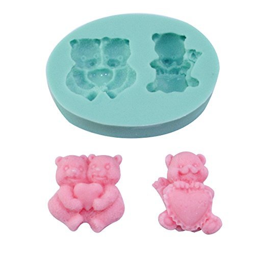 2win2buy Food Grade Silicone MINI Fondant Mold Cake Mold & Chocolate Soap Candy Jelly Ice Mold Mould Pan-Bears
