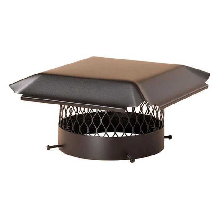 Draft King CBO14 Round Bolt On Black Galvanized Steel Single Flue Chimney Cap, 14"