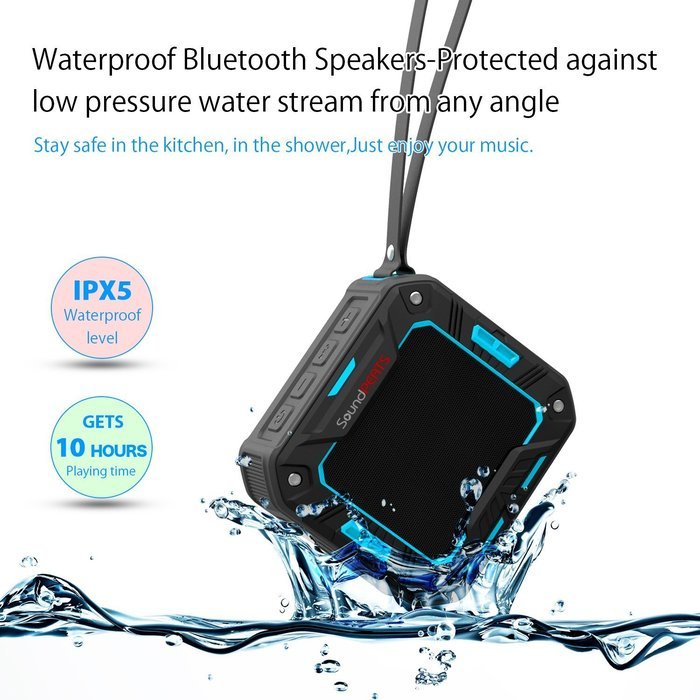 SoundPEATS P2 Wireless Waterproof Portable Bluetooth Speakers with Bult in Mic - Green N5
