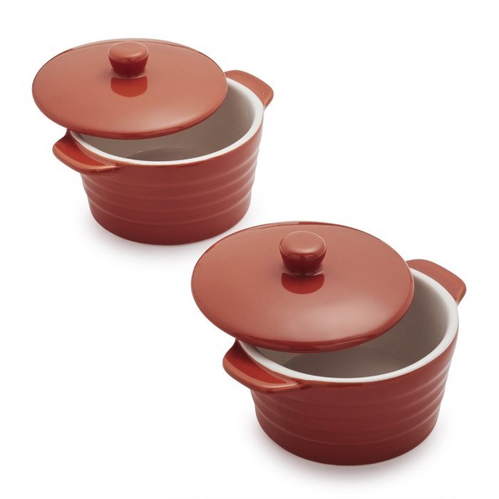 Sur La Table Stoneware Mini Cocottes M913 WIN , Set of 2, Persimmon
