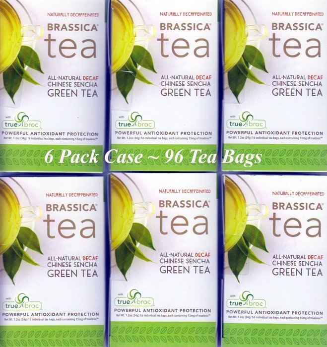 Brassica&reg; Decaf. Green Tea W/sgs~ 6 Boxes (96 Tea Bags)