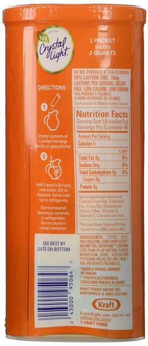 Crystal Light Iced Tea, With Lemon Flavoring 1.4-Ounce Unit (Pack of 6) N4
