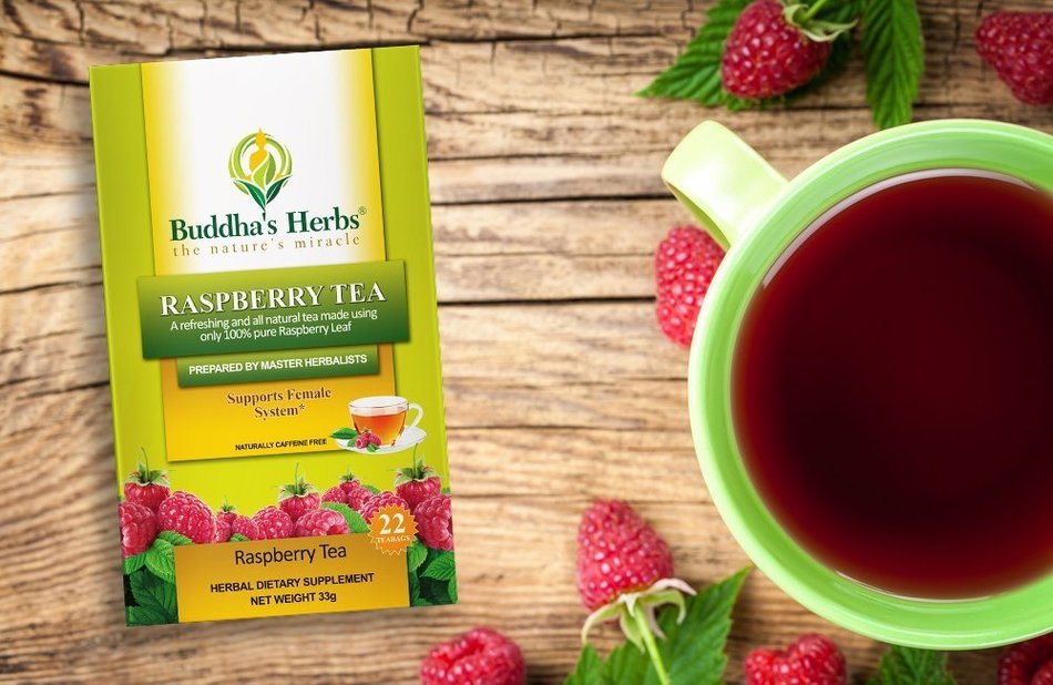 Buddha's Herbs Premium Raspberry Leaf Tea, 22-Count Tea Bags (Pack of 2) N3
