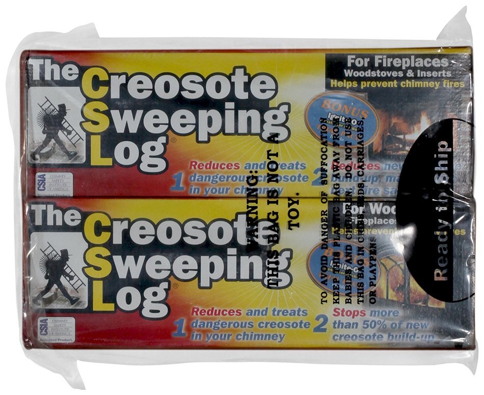 Creosote Sweeping Log For Fireplaces (Pack of 2)