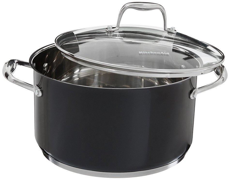 KitchenAid KCS60LCOB Stainless Steel 6.0-Quart Low Casserole with Lid Cookware - Onyx Black N10