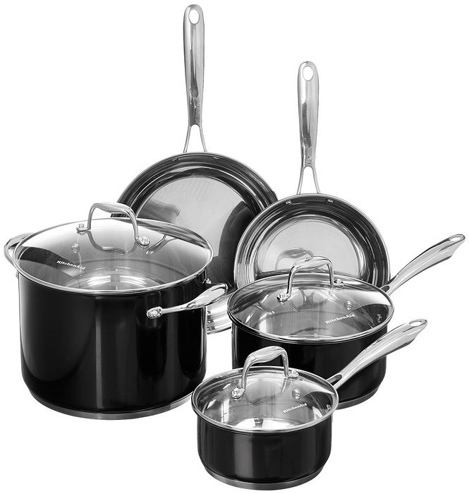KitchenAid KCS60LCOB Stainless Steel 6.0-Quart Low Casserole with Lid Cookware - Onyx Black N12