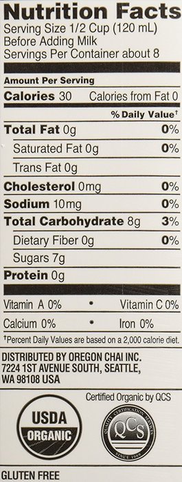 Oregon Chai Chai Tea Latte Concentrate, Slight Sweet, 32 oz N4