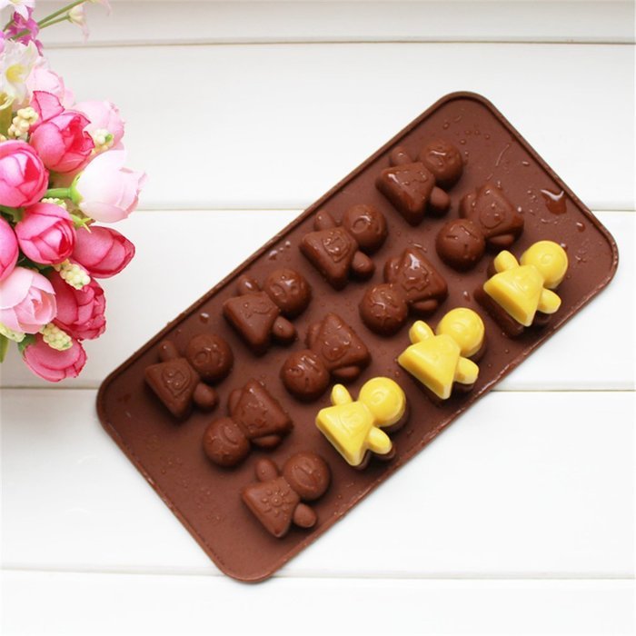 Yunko 12 Cavity Silicone Mold Variety Expression Baby Ice Cube Mold Chocolate Candy Mold Fondant Cake Decorating... N5