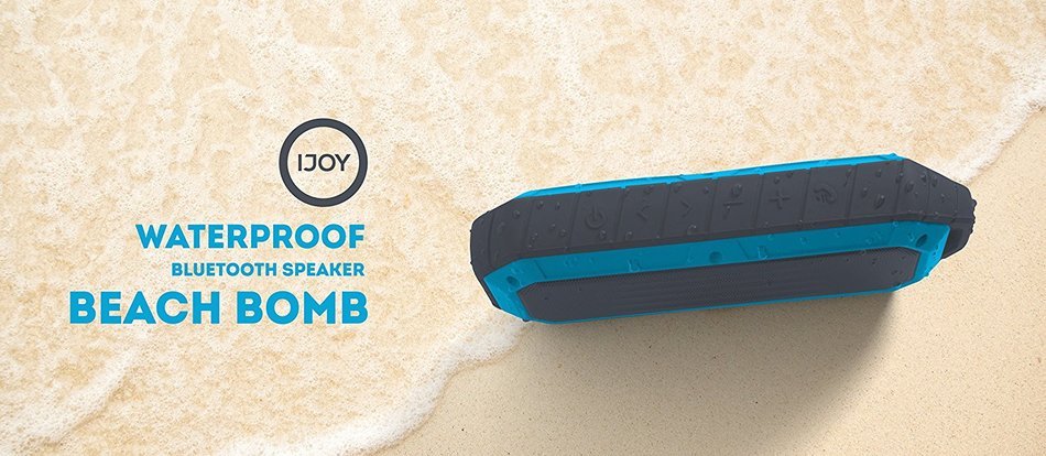 iJoy Beach Bomb IP66 Waterproof Shockproof Portable Bluetooth Speaker With built in Mic Aux-In and 2,000mAh Battery... N36
